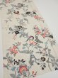 Photo2: 4K04z70  Japanese Kimono Silk  FABRIC Flowers Off-white 51.2x14.4 (2)
