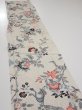 Photo2: 4K05z50  Japanese Kimono Silk  FABRIC Flowers Off-white 55.1x10.4 (2)