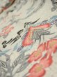 Photo5: 4K06z100  Japanese Kimono Silk  FABRIC Flowers Off-white 82.7x14.4 (5)