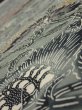 Photo4: 4K03z70  Japanese Kimono Silk  FABRIC Flower Blue-Gray 52.4x13.8 (4)