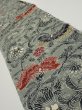 Photo1: 4K05z50  Japanese Kimono Silk  FABRIC Flower Blue-Gray 55.1x9.8 (1)