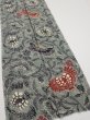 Photo3: 4K07z110  Japanese Kimono Silk  FABRIC Flower Blue-Gray 78.7x13.6 (3)