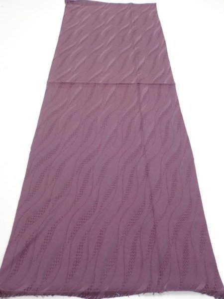Photo5: 4K01z60  Japanese Kimono Silk  FABRIC  Dull purple 40.6x14.4 (5)