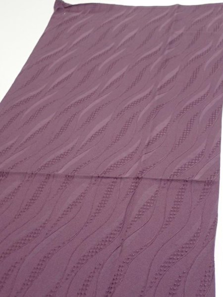 Photo3: 4K02z60  Japanese Kimono Silk  FABRIC  Dull purple 40.6x14.4 (3)