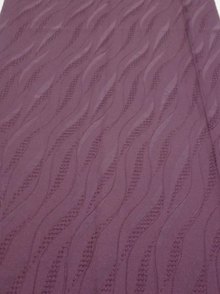Photo1: 4K03z70  Japanese Kimono Silk  FABRIC  Dull purple 53.1x14.4 (1)