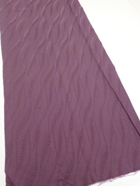 Photo2: 4K03z70  Japanese Kimono Silk  FABRIC  Dull purple 53.1x14.4 (2)