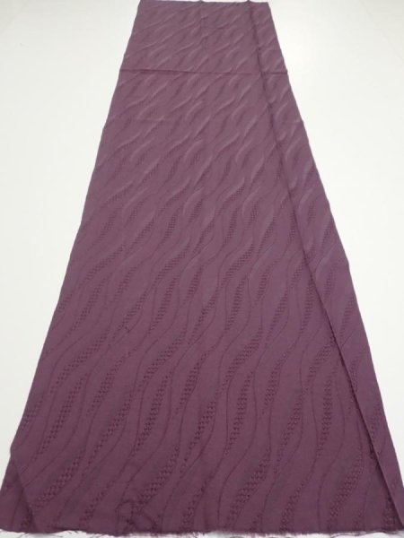 Photo5: 4K03z70  Japanese Kimono Silk  FABRIC  Dull purple 53.1x14.4 (5)