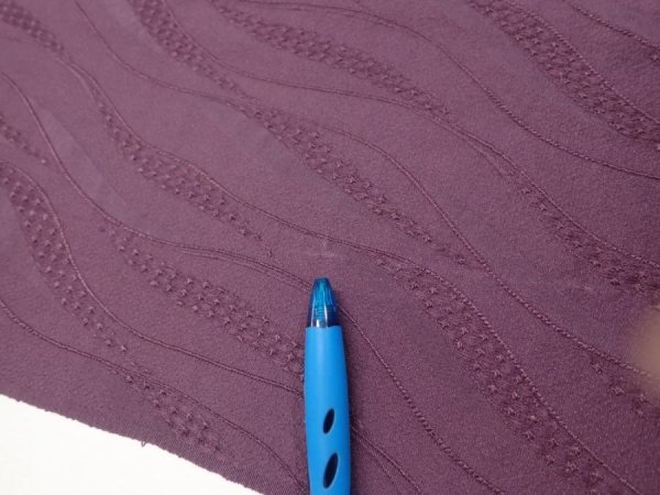 Photo6: 4K03z70  Japanese Kimono Silk  FABRIC  Dull purple 53.1x14.4 (6)