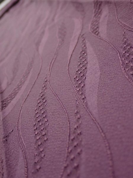 Photo5: 4K07z110  Japanese Kimono Silk  FABRIC  Dull purple 86.2x14.4 (5)