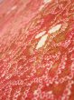 Photo4: 4K01z40  Japanese Kimono Silk SHIBORI FABRIC Flower Red-Pink 44.5x14.4 (4)