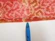 Photo6: 4K01z40  Japanese Kimono Silk SHIBORI FABRIC Flower Red-Pink 44.5x14.4 (6)
