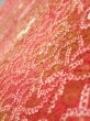 Photo4: 4K06z30  Japanese Kimono Silk SHIBORI FABRIC Flower Red-Pink 45.7x10.2 (4)