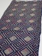 Photo3: 4K01z50  Japanese Kimono Silk SHIBORI FABRIC  Dark navy 42.9x14.8 (3)