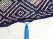Photo7: 4K02z50  Japanese Kimono Silk SHIBORI FABRIC  Dark navy 42.9x14.8 (7)