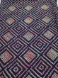 Photo1: 4K03z60  Japanese Kimono Silk SHIBORI FABRIC  Dark navy 47.6x14.6 (1)