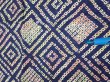Photo6: 4K03z60  Japanese Kimono Silk SHIBORI FABRIC  Dark navy 47.6x14.6 (6)