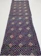 Photo5: 4K04z60  Japanese Kimono Silk SHIBORI FABRIC  Dark navy 48.0x14.6 (5)