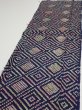 Photo3: 4K06z40  Japanese Kimono Silk SHIBORI FABRIC  Dark navy 49.6x10.4 (3)