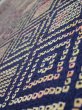 Photo4: 4K06z40  Japanese Kimono Silk SHIBORI FABRIC  Dark navy 49.6x10.4 (4)