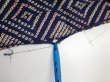 Photo6: 4K07z100  Japanese Kimono Silk SHIBORI FABRIC  Dark navy 92.9x14.8 (6)