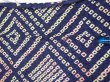Photo7: 4K07z100  Japanese Kimono Silk SHIBORI FABRIC  Dark navy 92.9x14.8 (7)