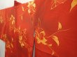 Photo2: 6903T03z520 Vintage Japanese Kimono Silk HAORI Lily Orange-Red (2)