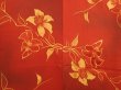Photo3: 6903T03z520 Vintage Japanese Kimono Silk HAORI Lily Orange-Red (3)