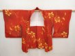 Photo5: 6903T03z520 Vintage Japanese Kimono Silk HAORI Lily Orange-Red (5)
