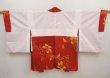 Photo6: 6903T03z520 Vintage Japanese Kimono Silk HAORI Lily Orange-Red (6)