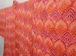 Photo2: 6903T04z480 Vintage Japanese Kimono Silk SHIBORI HAORI  Orange-Red (2)