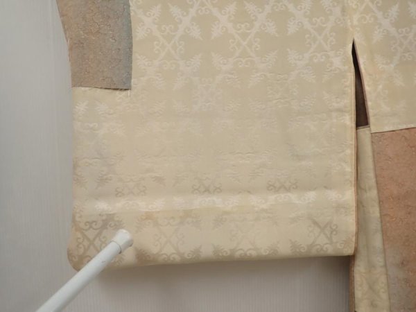 Photo8: 6903T01z610 Vintage Japanese Kimono Silk HAORI  Light brown (8)