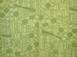 Photo3: 6903T05z560 Vintage Japanese Kimono Silk HAORI  Yellow green (3)