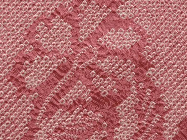 Photo4: 6903T06z460 Vintage Japanese Kimono Silk SHIBORI HAORI Flower Coral pink (4)