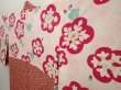 Photo2: 6903T08z420 Vintage Japanese Kimono Silk HAORI Tatewaku Dark coral (2)