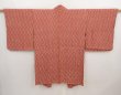 Photo3: 6903T08z420 Vintage Japanese Kimono Silk HAORI Tatewaku Dark coral (3)