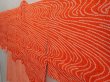 Photo2: 6903T09z460 Vintage Japanese Kimono Silk SHIBORI HAORI Stream Orange-Red (2)
