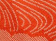 Photo4: 6903T09z460 Vintage Japanese Kimono Silk SHIBORI HAORI Stream Orange-Red (4)