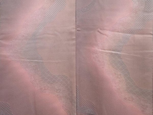 Photo3: 6903T10z560 Vintage Japanese Kimono Silk HAORI Flower Light purple (3)