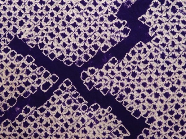 Photo4: 6903T11z340 Vintage Japanese Kimono Silk SHIBORI HAORI  	Dark lavender (4)