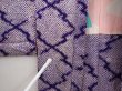 Photo7: 6903T11z340 Vintage Japanese Kimono Silk SHIBORI HAORI  	Dark lavender (7)