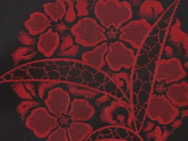 Photo6: 6903T12z690 Vintage Japanese Kimono Silk OMESHI Flower Black (6)