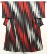 Photo1: 6903T14z800 Vintage Japanese Kimono Silk OMESHI Kasuri Black (1)