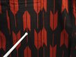 Photo7: 6903T15z630 Vintage Japanese Kimono Silk TSUMUGI Yagasuri Black (7)