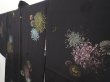 Photo2: 6909T01z670 Vintage Japanese Kimono Silk HAORI Chrysanthemum Black (2)