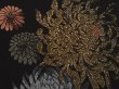 Photo4: 6909T01z670 Vintage Japanese Kimono Silk HAORI Chrysanthemum Black (4)