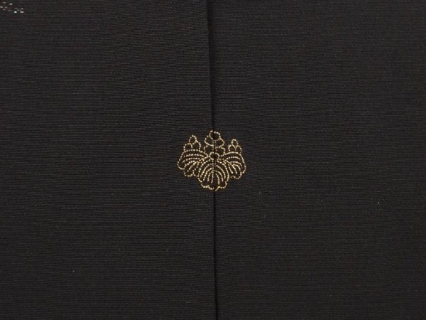 Photo5: 6909T01z670 Vintage Japanese Kimono Silk HAORI Chrysanthemum Black (5)