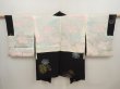Photo7: 6909T01z670 Vintage Japanese Kimono Silk HAORI Chrysanthemum Black (7)