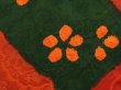 Photo4: 6909T02z590 Vintage Japanese Kimono Silk HAORI Flowers Tomato red (4)