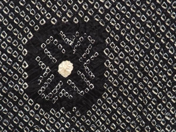 Photo3: 6909T03z480 Vintage Japanese Kimono Silk SHIBORI HAORI  Black (3)
