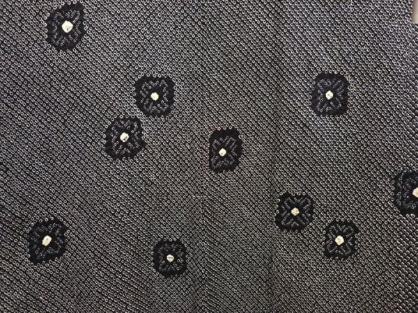Photo5: 6909T03z480 Vintage Japanese Kimono Silk SHIBORI HAORI  Black (5)